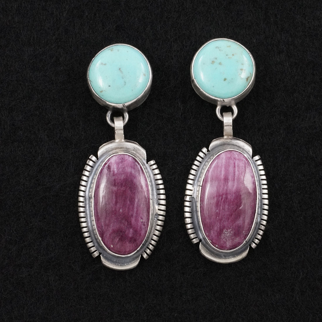 Thomas Francisco Turquoise, Spiny Oyster & Sterling Silver Earrings