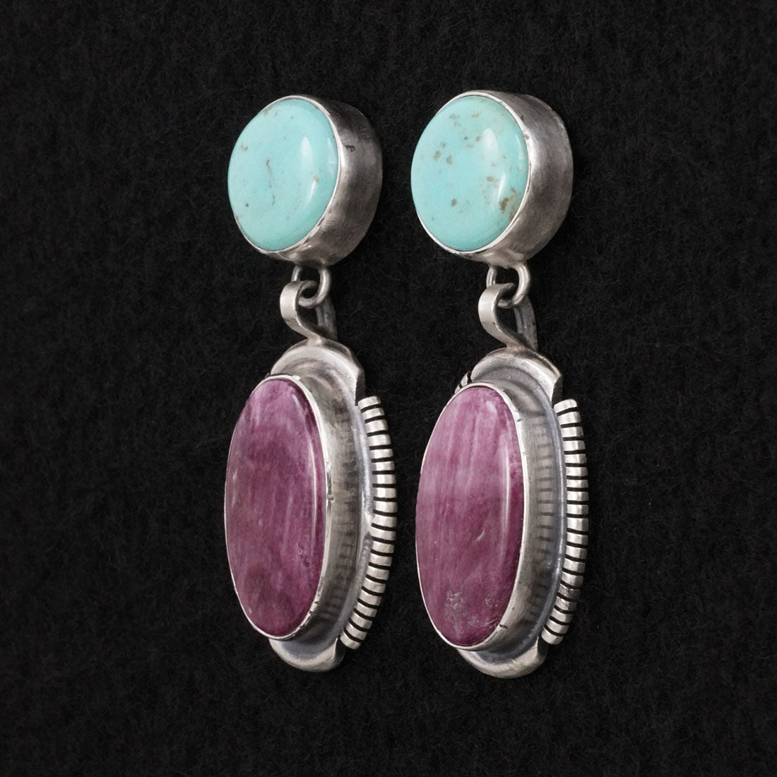 Thomas Francisco Turquoise, Spiny Oyster & Sterling Silver Earrings