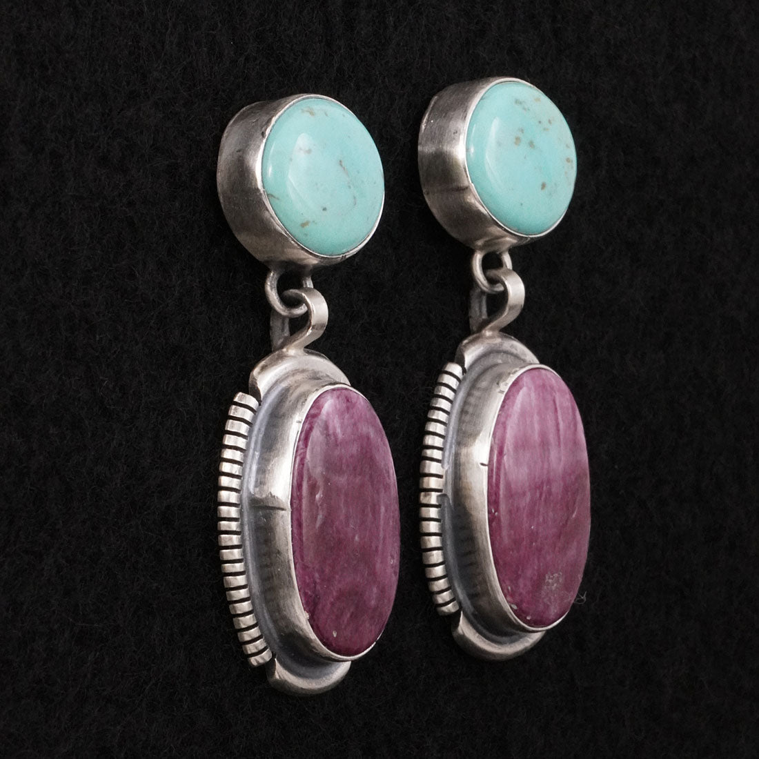 Thomas Francisco Turquoise, Spiny Oyster & Sterling Silver Earrings