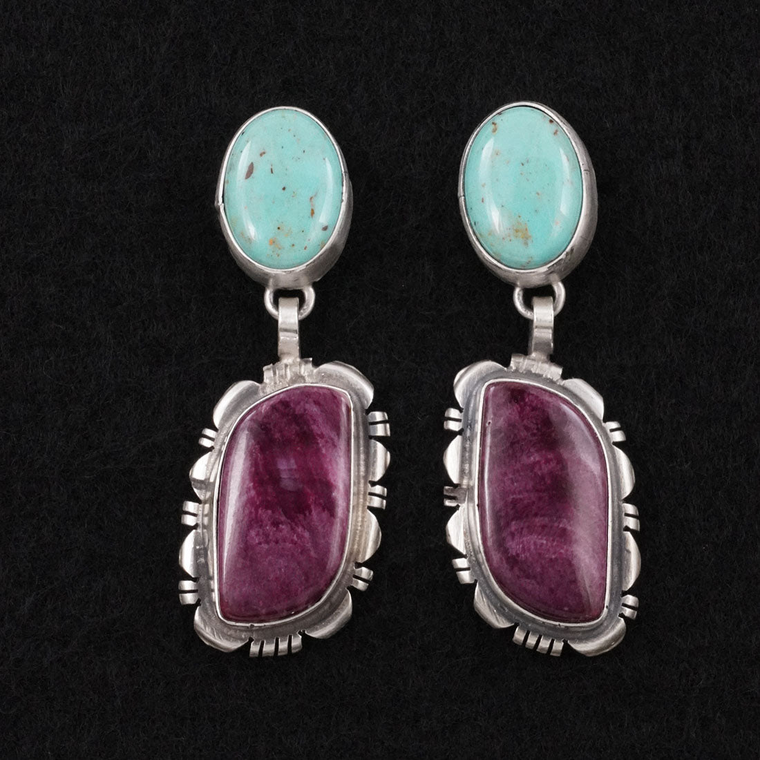 Thomas Francisco Turquoise, Spiny Oyster & Sterling Silver Earrings