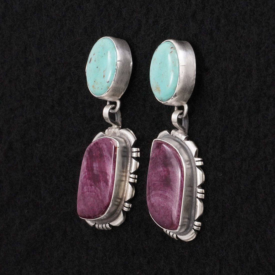 Thomas Francisco Turquoise, Spiny Oyster & Sterling Silver Earrings