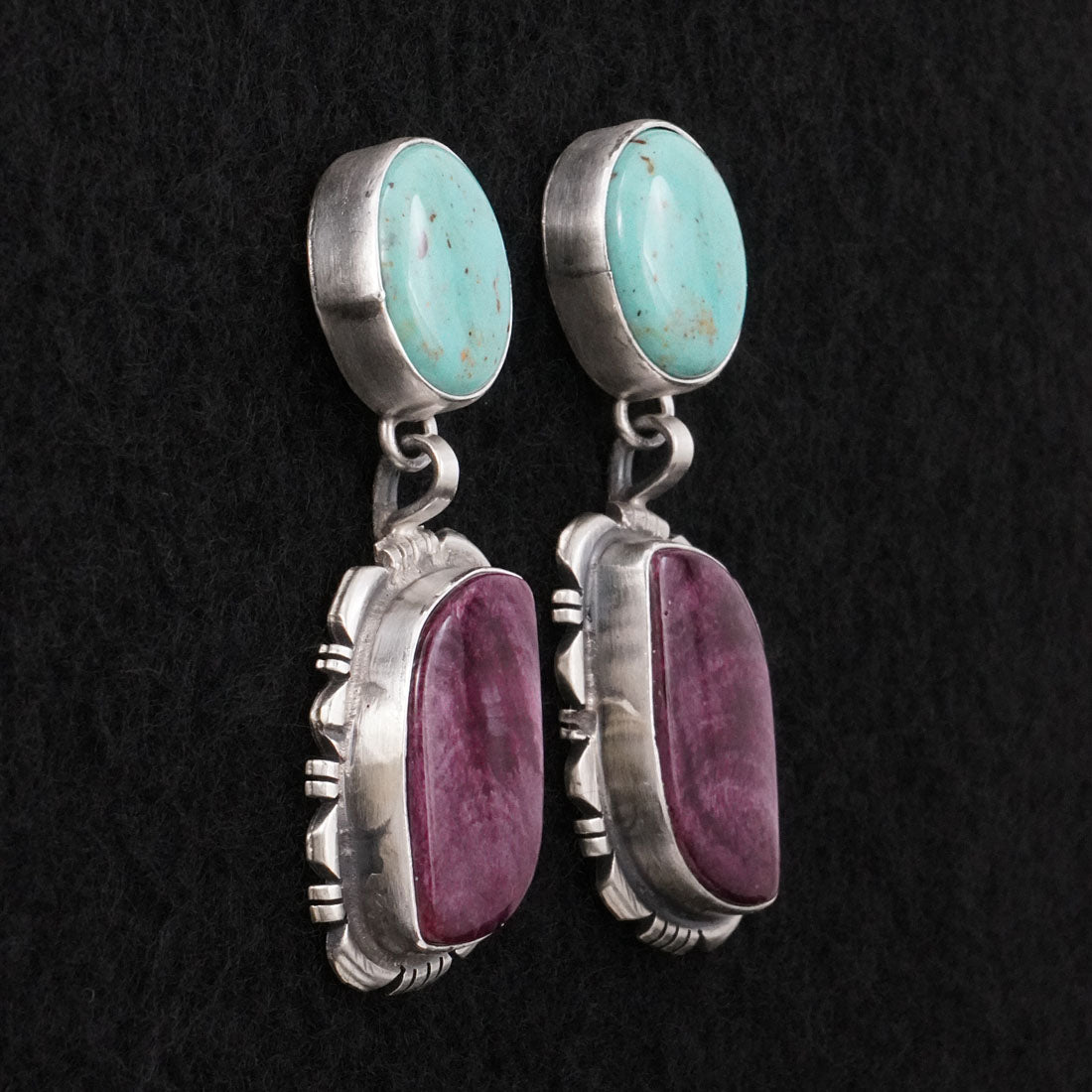 Thomas Francisco Turquoise, Spiny Oyster & Sterling Silver Earrings