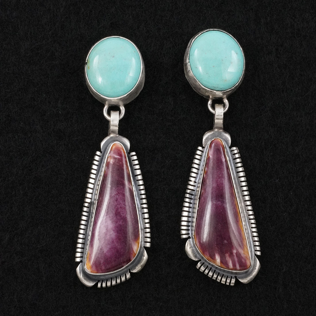 Thomas Francisco Turquoise, Spiny Oyster & Sterling Silver Earrings
