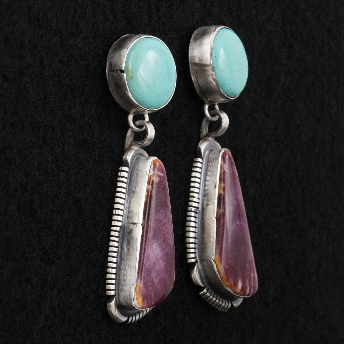 Thomas Francisco Turquoise, Spiny Oyster & Sterling Silver Earrings