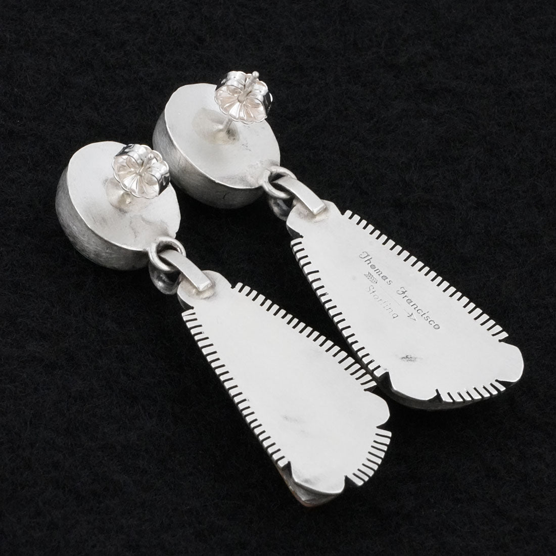 Thomas Francisco Turquoise, Spiny Oyster & Sterling Silver Earrings