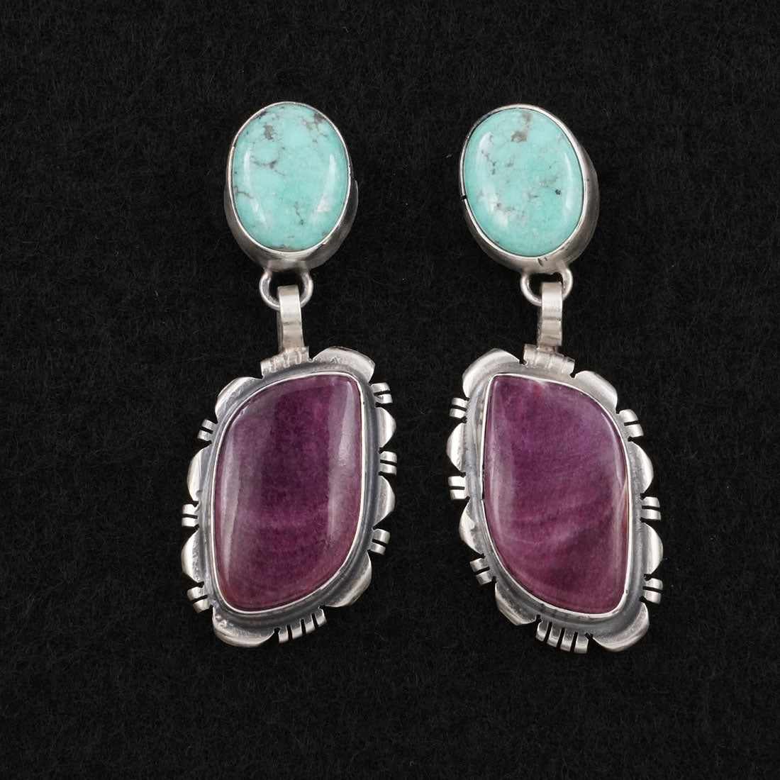 Thomas Francisco Turquoise, Spiny Oyster & Sterling Silver Earrings