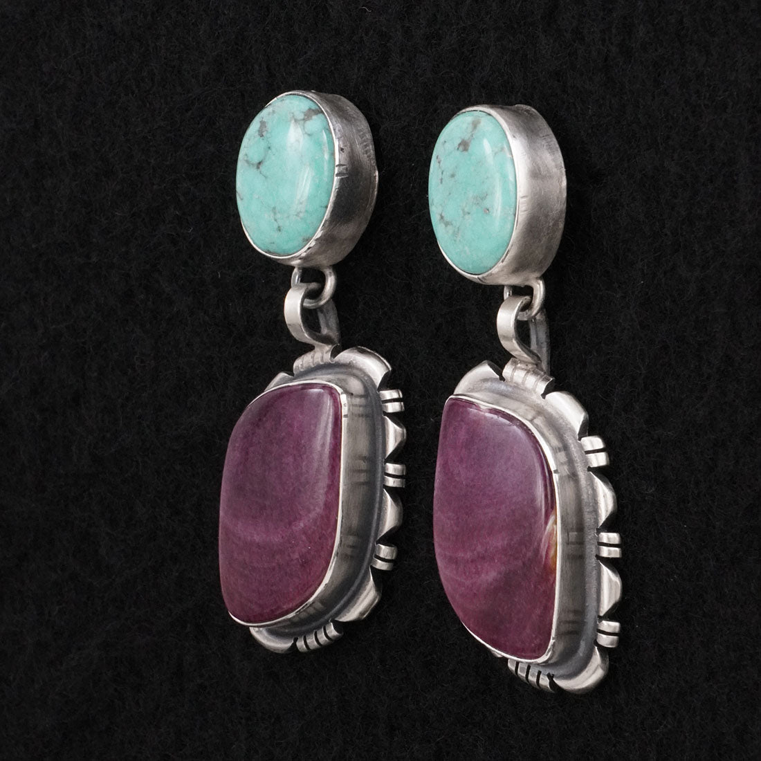 Thomas Francisco Turquoise, Spiny Oyster & Sterling Silver Earrings