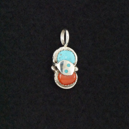 Joy Calavaza Turquoise, Coral & Sterling Silver Pendant