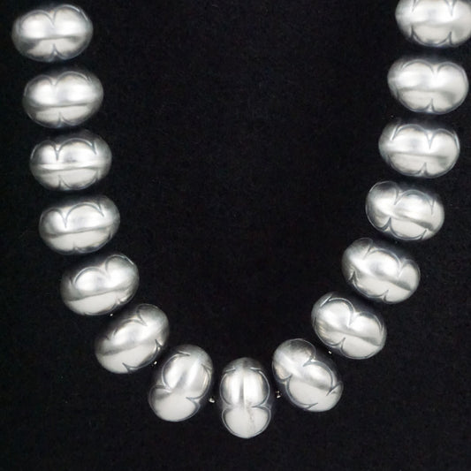 Dorinda Mariano Sterling Silver Navajo Pearl Necklace 24"