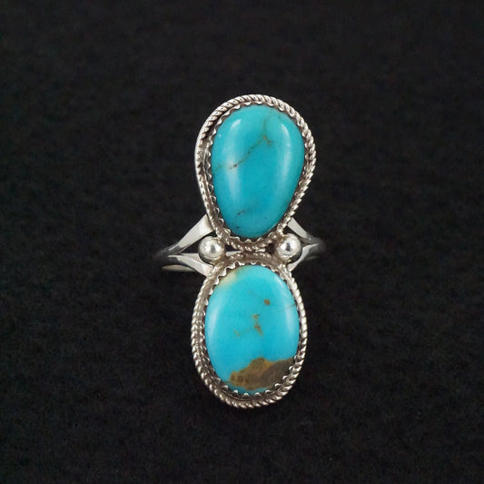 Ernest Hawthorne Turquoise & Sterling Silver Ring Size 6.75