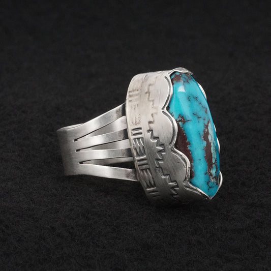 Paul Livingston Turquoise & Sterling Silver Ring Size 9