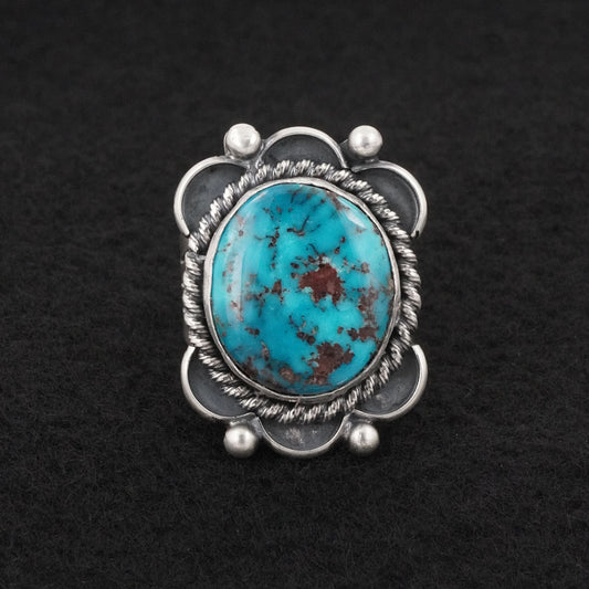 Paul Livingston Turquoise & Sterling Silver Ring Size 9