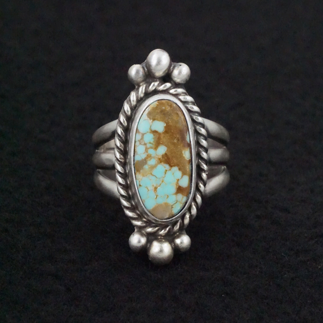 Kathleen Livingston Turquoise & Sterling Silver Ring Size 7.5