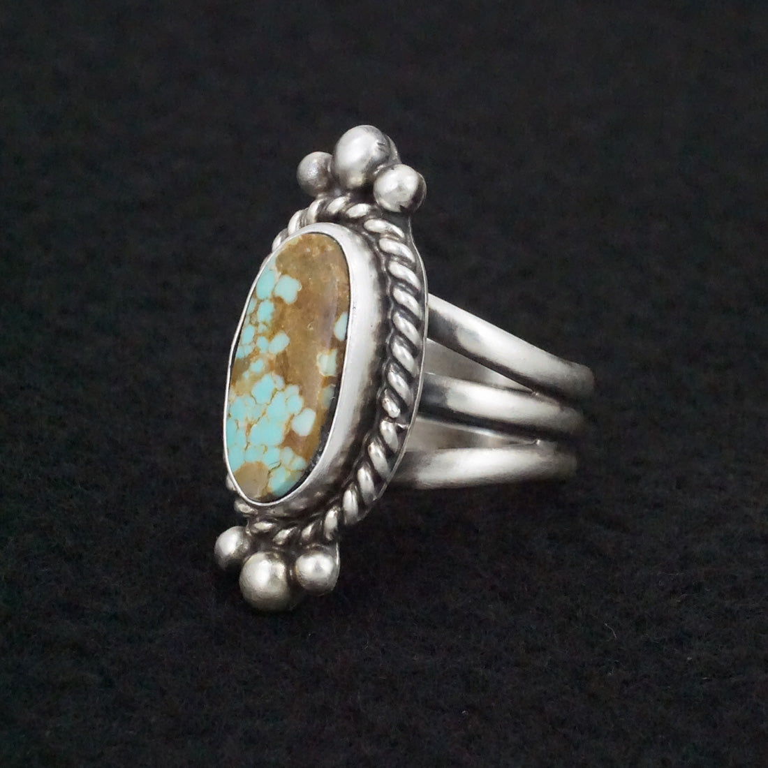 Kathleen Livingston Turquoise & Sterling Silver Ring Size 7.5