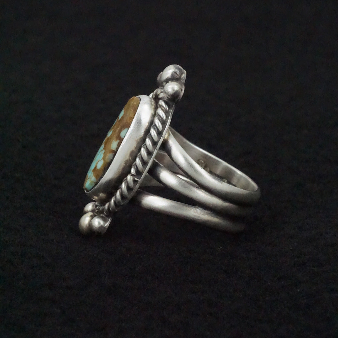 Kathleen Livingston Turquoise & Sterling Silver Ring Size 7.5