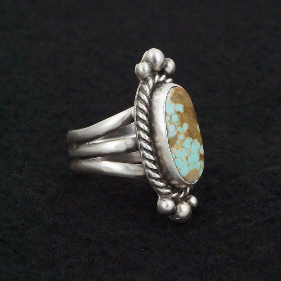 Kathleen Livingston Turquoise & Sterling Silver Ring Size 7.5