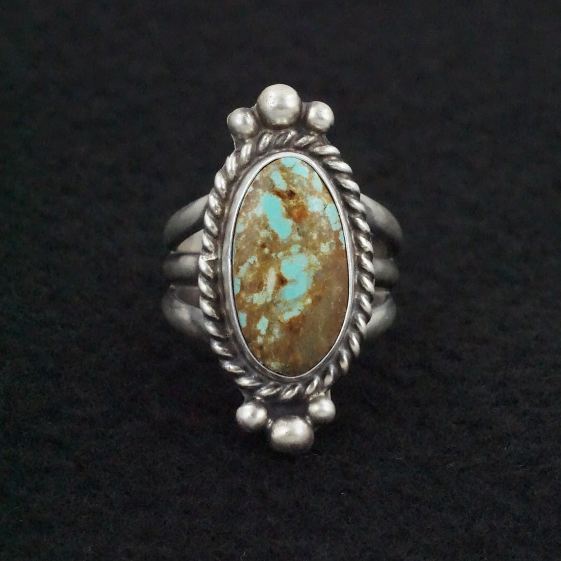 Kathleen Livingston Turquoise & Sterling Silver Ring Size 7.5