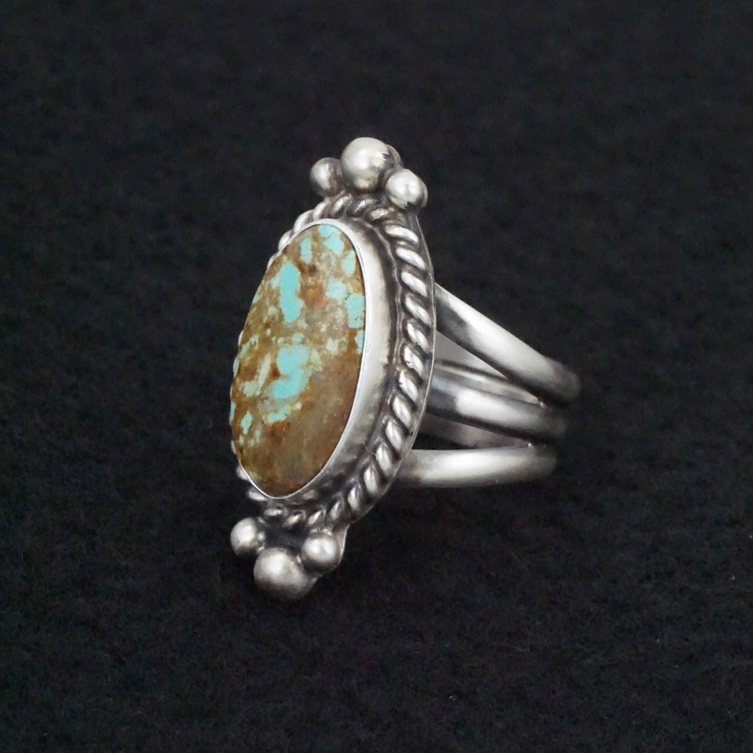 Kathleen Livingston Turquoise & Sterling Silver Ring Size 7.5