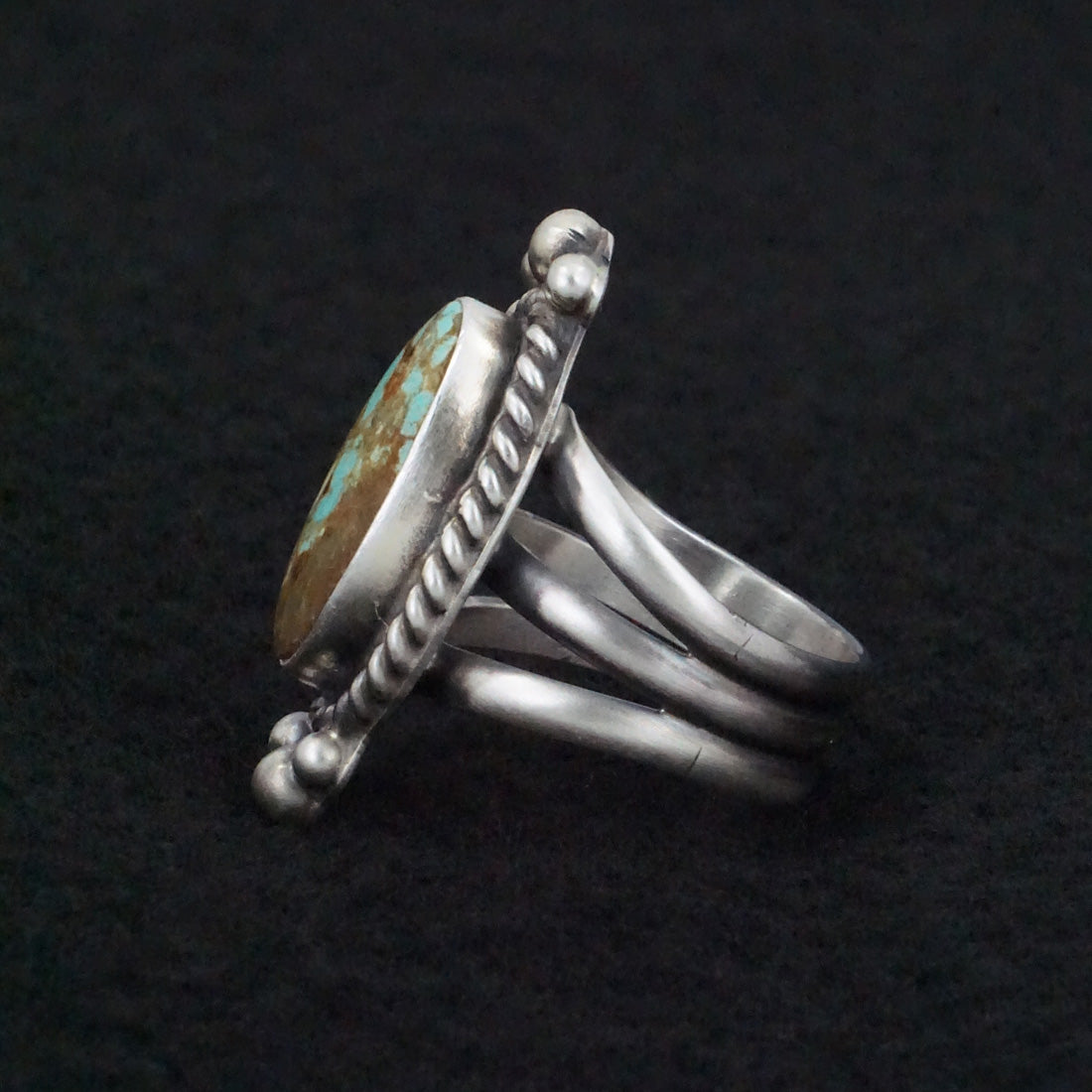 Kathleen Livingston Turquoise & Sterling Silver Ring Size 7.5