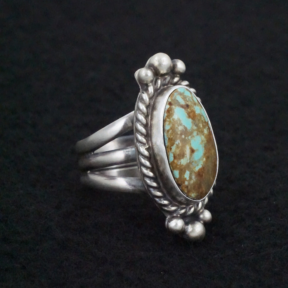 Kathleen Livingston Turquoise & Sterling Silver Ring Size 7.5