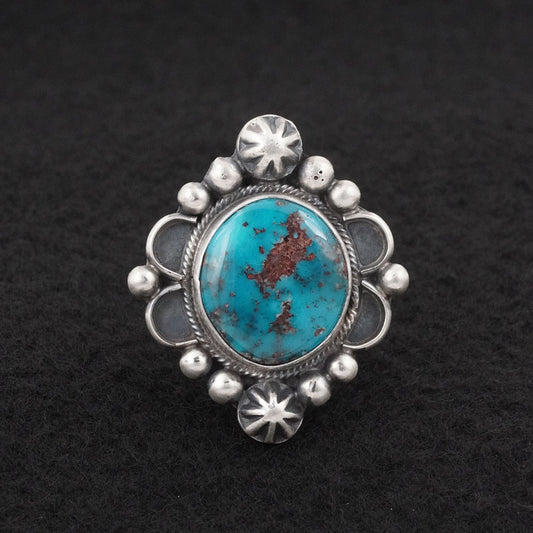 Kathleen Livingston Turquoise & Sterling Silver Ring Size 9