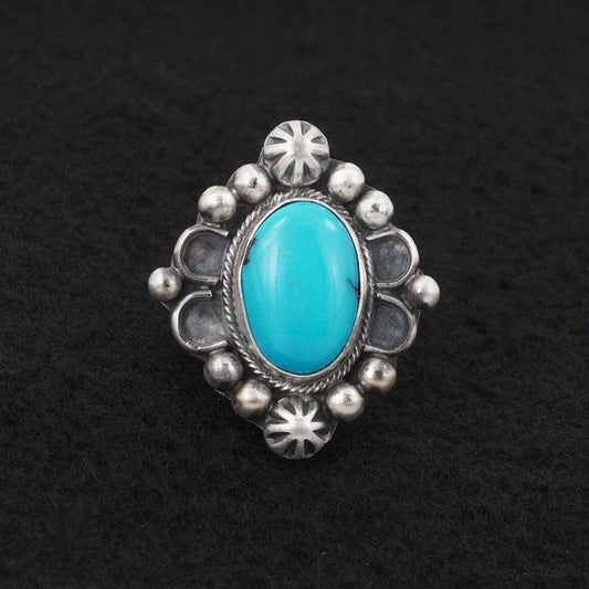 Kathleen Livingston Turquoise & Sterling Silver Ring Size 9