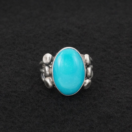Kathleen Livingston Turquoise & Sterling Silver Ring Size 8