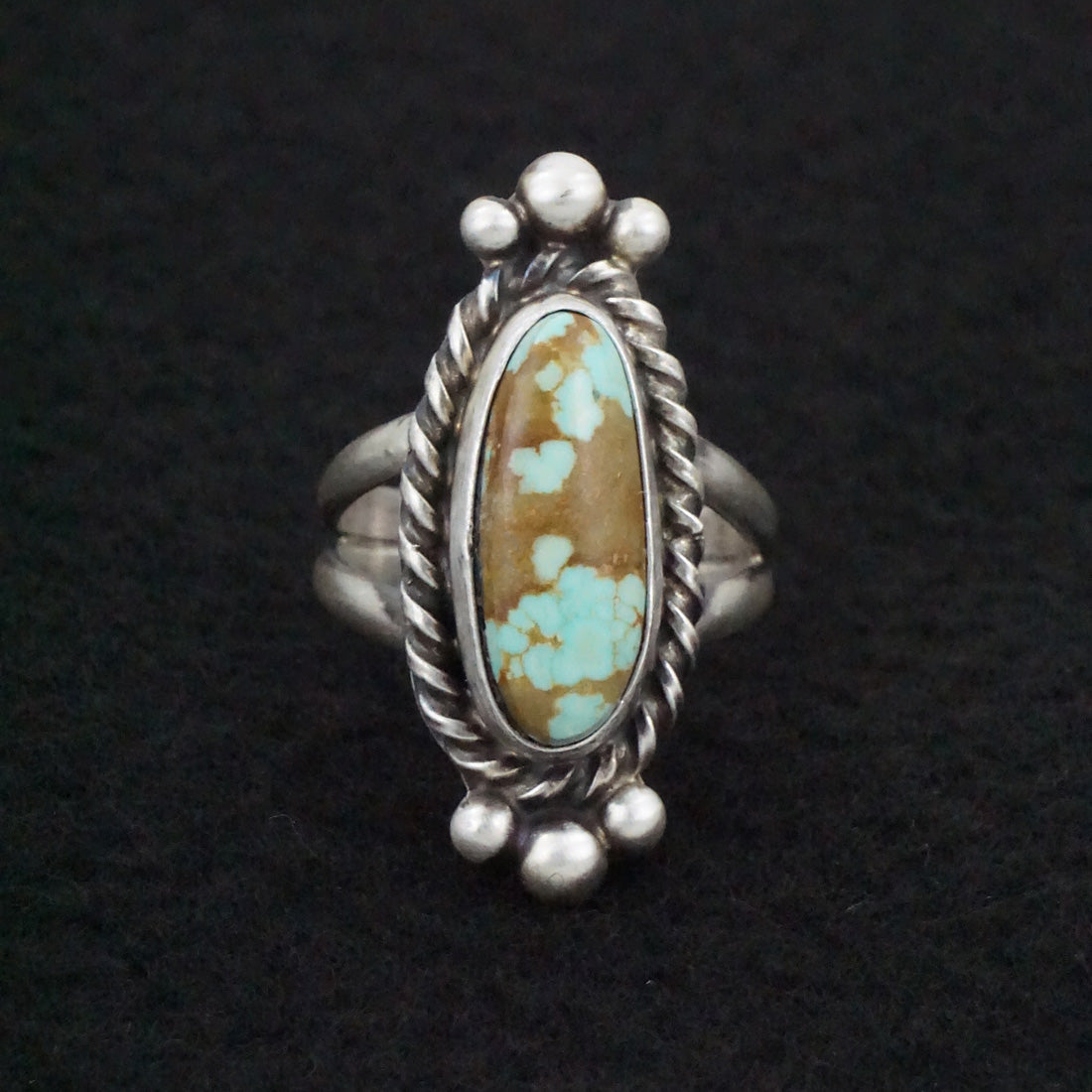 Kathleen Livingston Turquoise & Sterling Silver Ring Size 7.5