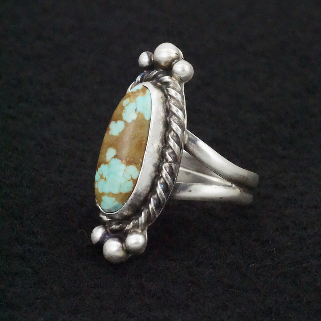 Kathleen Livingston Turquoise & Sterling Silver Ring Size 7.5