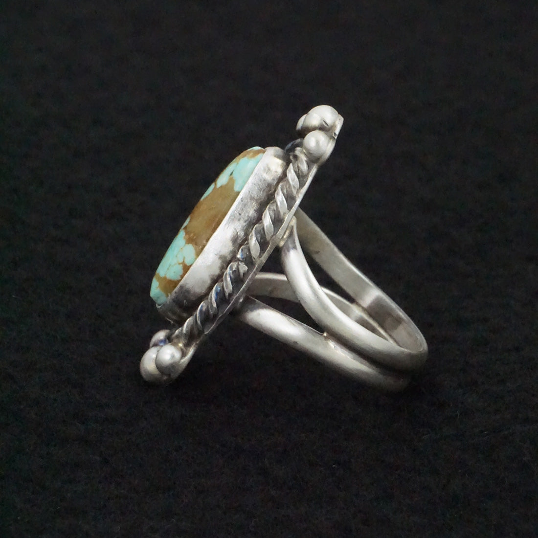 Kathleen Livingston Turquoise & Sterling Silver Ring Size 7.5