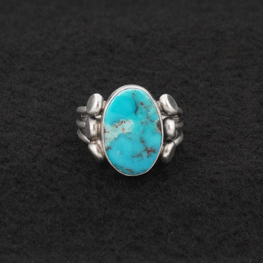 Kathleen Livingston Turquoise & Sterling Silver Ring Size 7.5