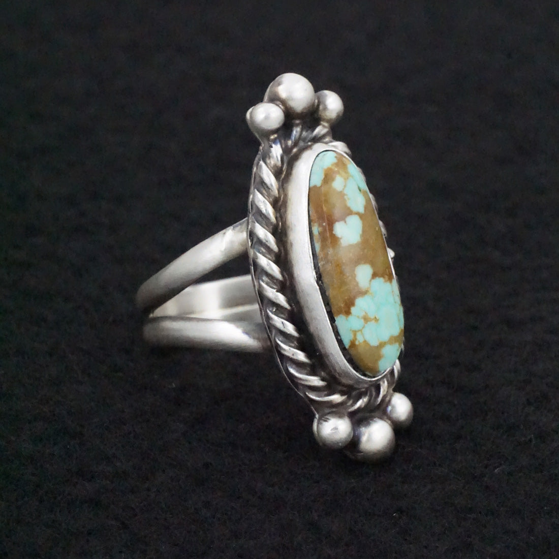 Kathleen Livingston Turquoise & Sterling Silver Ring Size 7.5