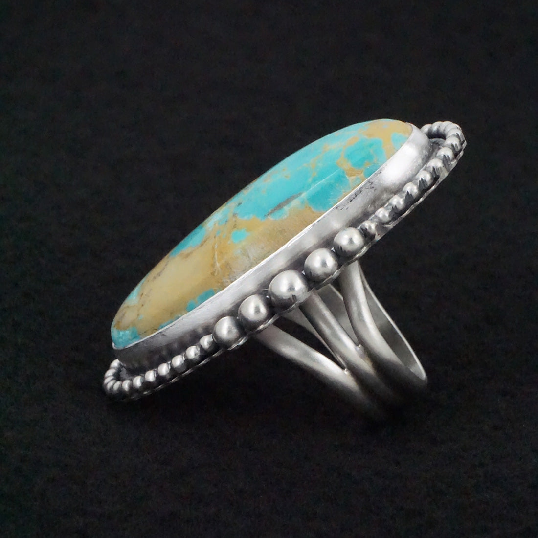 Paul Livingston Turquoise & Sterling Silver Ring Size 7