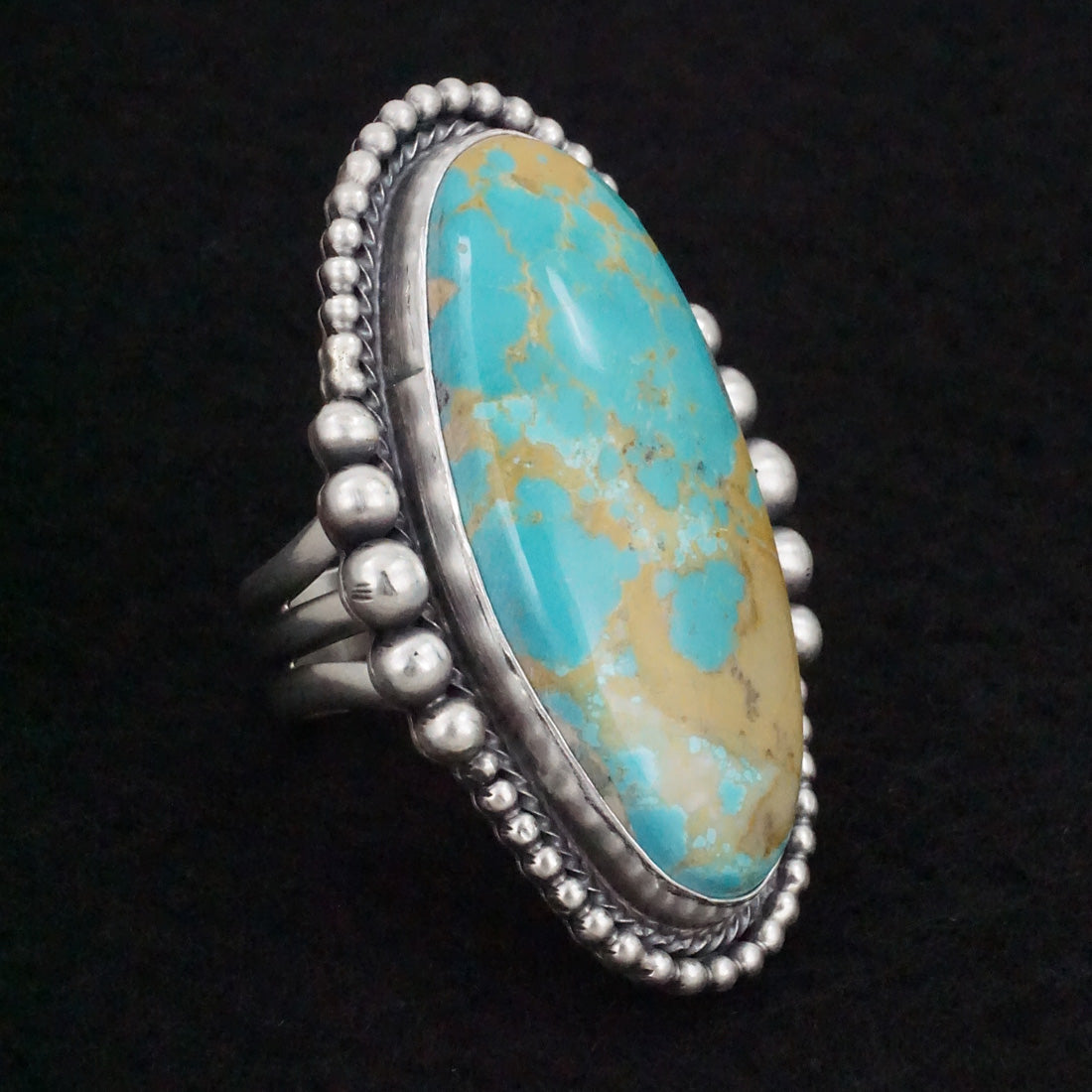 Paul Livingston Turquoise & Sterling Silver Ring Size 7