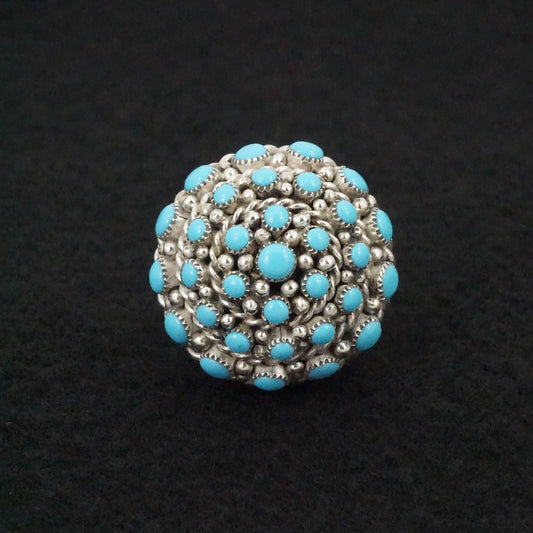 Dickie Charley Turquoise & Sterling Silver Ring Size 7
