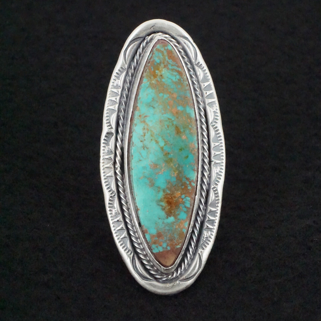 Paul Livingston Turquoise & Sterling Silver Ring Size 7