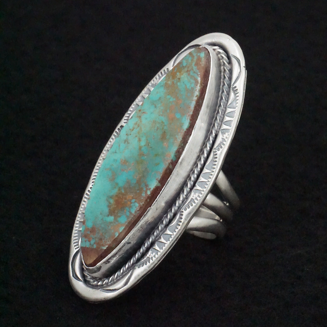 Paul Livingston Turquoise & Sterling Silver Ring Size 7