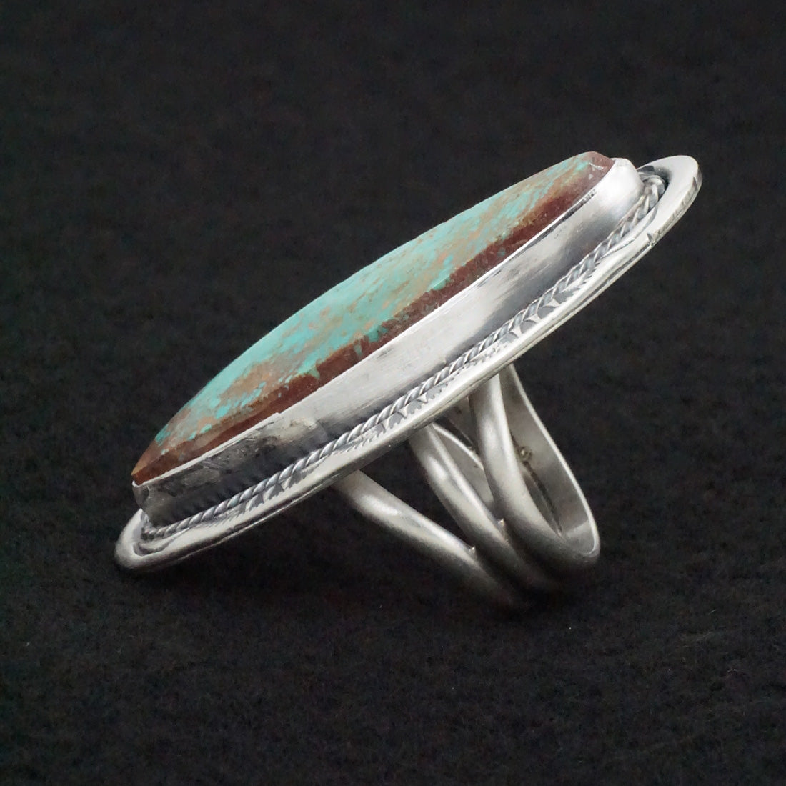 Paul Livingston Turquoise & Sterling Silver Ring Size 7