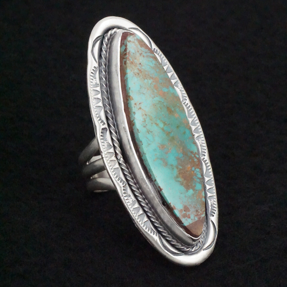 Paul Livingston Turquoise & Sterling Silver Ring Size 7