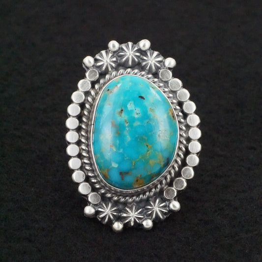 Raymond Delgarito Turquoise & Sterling Silver Ring Size 7