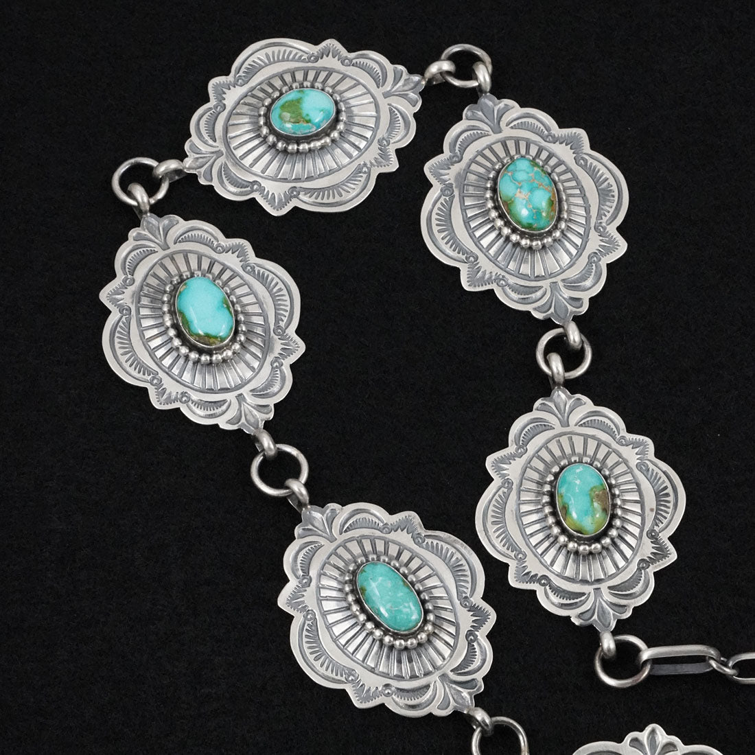 Arnold Blackgoat Turquoise & Sterling Silver Necklace Set