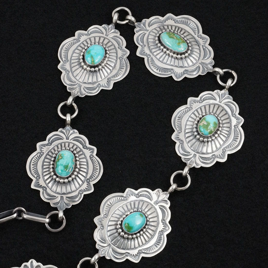 Arnold Blackgoat Turquoise & Sterling Silver Necklace Set