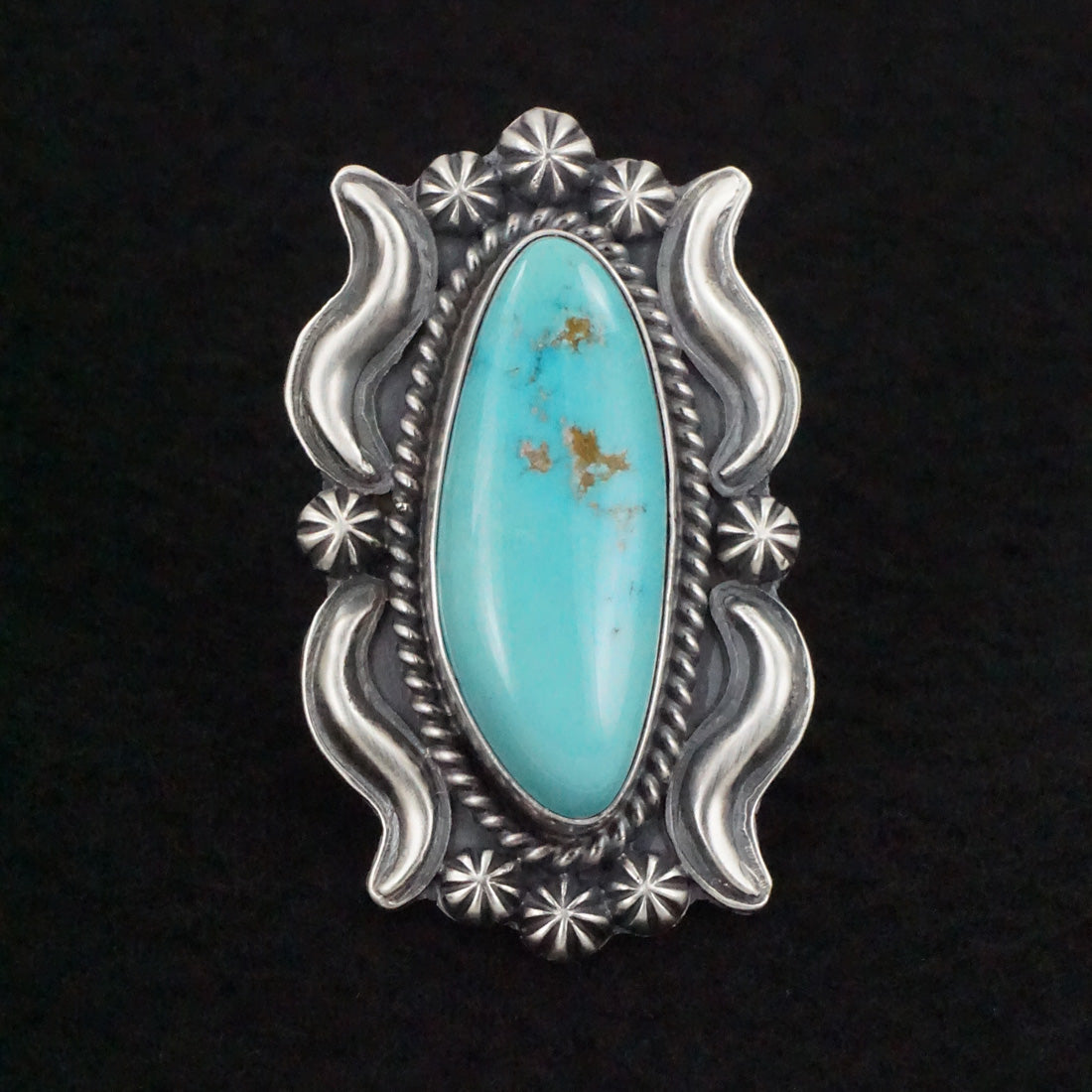 Raymond Delgarito Turquoise & Sterling Silver Ring Size 6