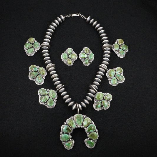 Randy Boyd Turquoise & Sterling Silver Squash Blossom Set