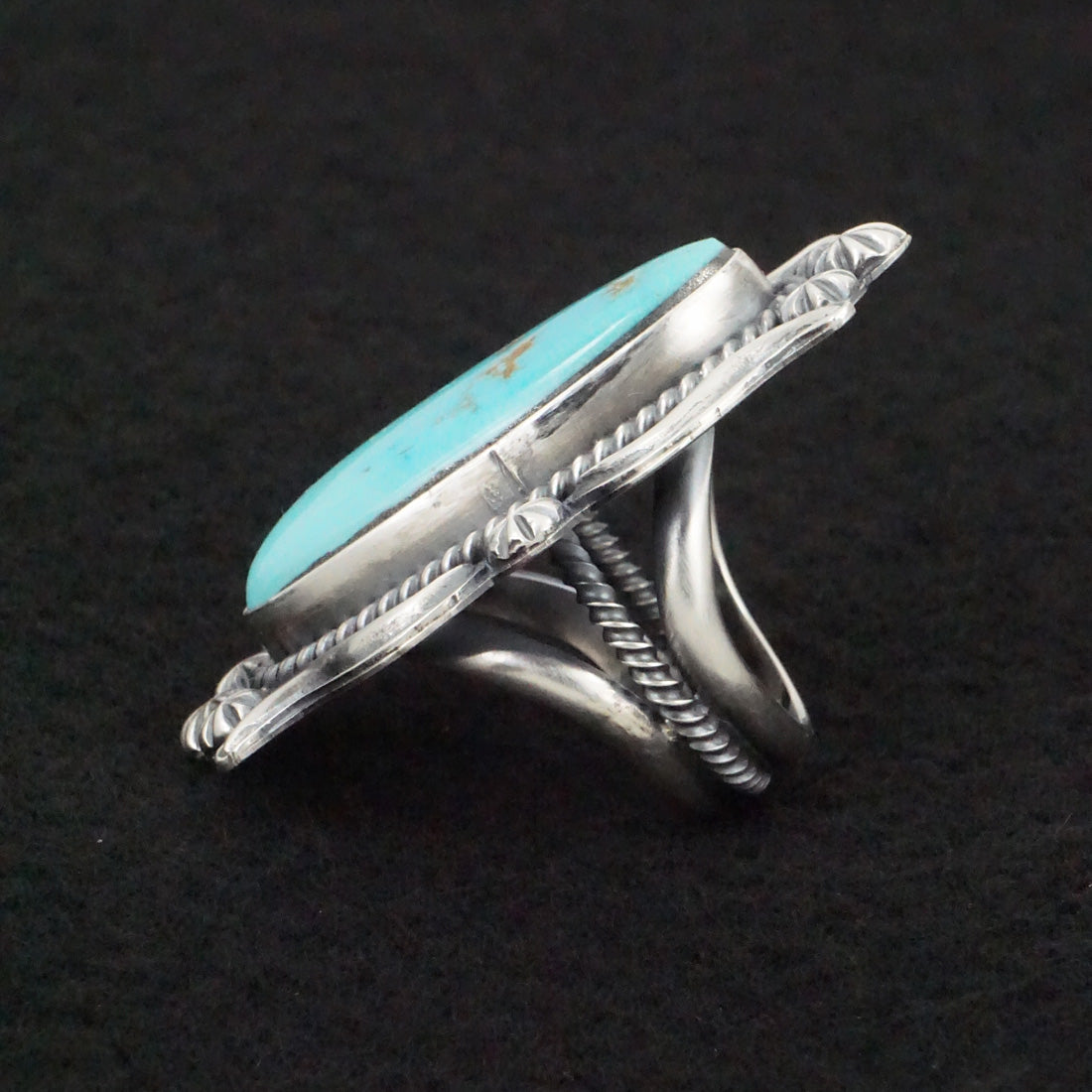 Raymond Delgarito Turquoise & Sterling Silver Ring Size 6