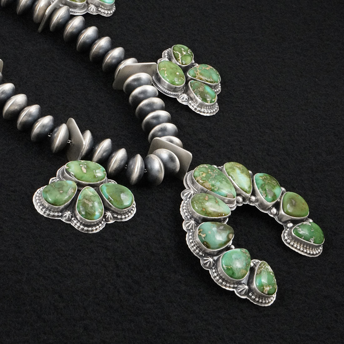 Randy Boyd Turquoise & Sterling Silver Squash Blossom Set