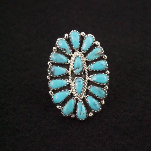 Zeita Begay Turquoise & Sterling Silver Ring Size 8