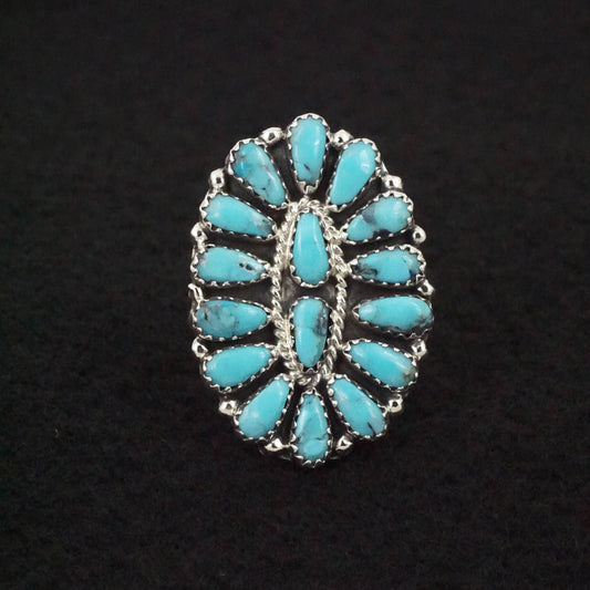 Zeita Begay Turquoise & Sterling Silver Ring Size 9
