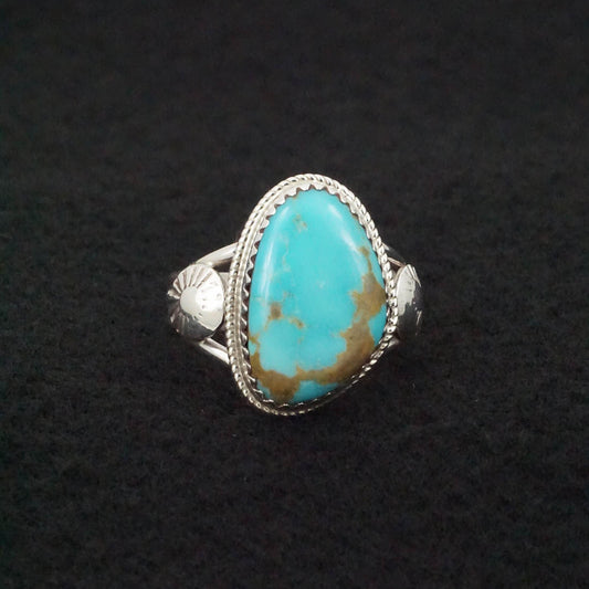 Ernest Hawthorne Turquoise & Sterling Silver Ring Size 8.5