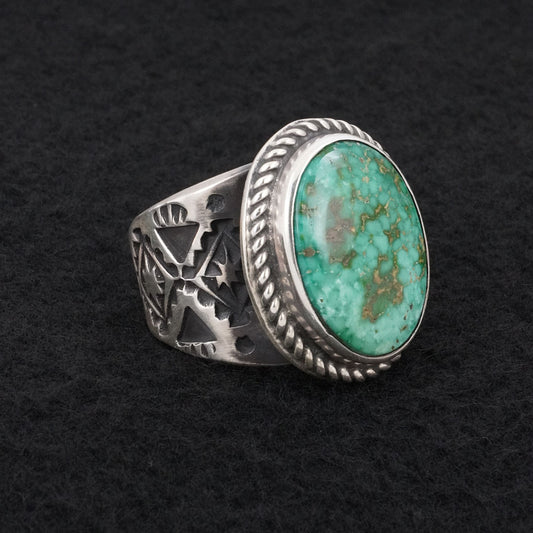 Elvira Bill Turquoise & Sterling Silver Ring Sz. 12.5
